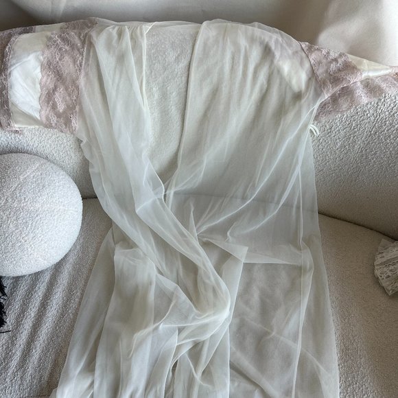 Sher Beautiful Intimates & Sleepwear | Beautiful Long Sheer Robe With Lace Detailing ...